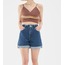 Fırfırlı Askılı Crop Bluz Kahverengi