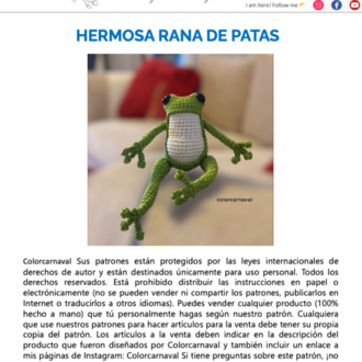 ESPAÑOL - HERMOSO Patrón Leggy Froggy REGALO