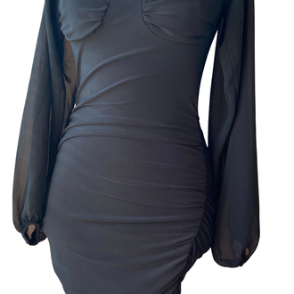 Ruched Black Dress