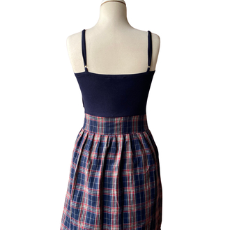 Navy Plaid Dress