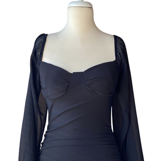 Ruched Black Dress