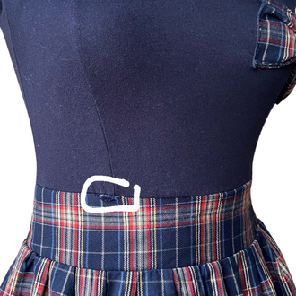 Navy Plaid Dress