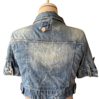 Y2K Washed Denim Crop Jacket
