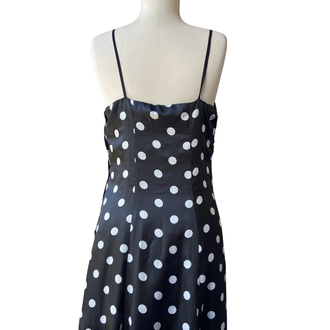90s Black Polka Dot Maxi Dress