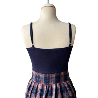 Navy Plaid Dress