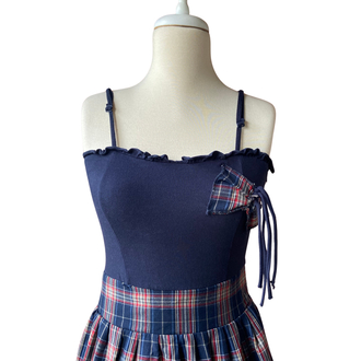 Navy Plaid Dress