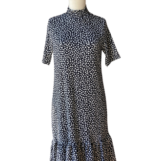 Black Floral Midi Dress