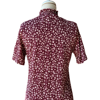 Burgundy Floral Midi Dress