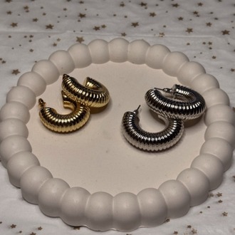 Tırtıklı bubble küpe