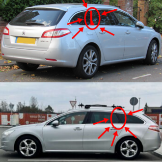 Peugeot 508 arka kapı cam çıtası SAĞ TARAF