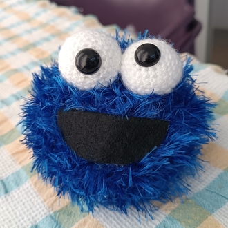 kurabiye canavarı (cookie monster) örgü peluş 