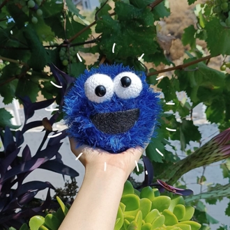 kurabiye canavarı (cookie monster) örgü peluş 