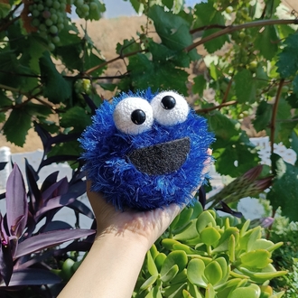 kurabiye canavarı (cookie monster) örgü peluş 