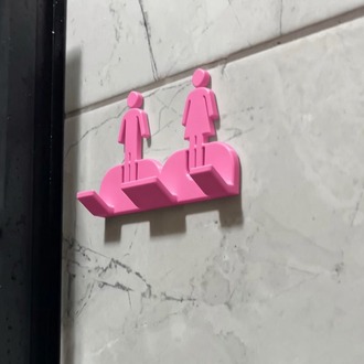 Duvara Monte Jilet Tutucu - Erkek Kadın Figürlü Banyo Aksesuarı