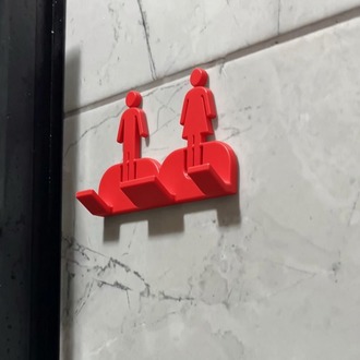 Duvara Monte Jilet Tutucu - Erkek Kadın Figürlü Banyo Aksesuarı