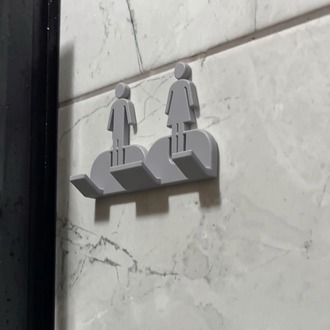 Duvara Monte Jilet Tutucu - Erkek Kadın Figürlü Banyo Aksesuarı