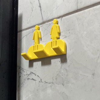 Duvara Monte Jilet Tutucu - Erkek Kadın Figürlü Banyo Aksesuarı