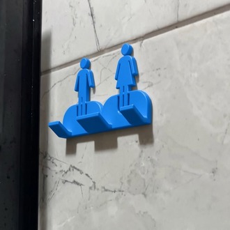 Duvara Monte Jilet Tutucu - Erkek Kadın Figürlü Banyo Aksesuarı