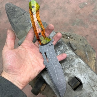 Kuman Model , Stablize Kabza Sleipner Çelik Bushcraft ve Avcı Bıçağı