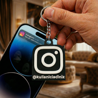 Kişiye Özel İsimli NFC'li Instagram Logolu Anahtarlık