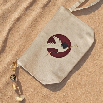 Turna Kuşu Baskılı Clutch