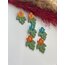 Turuncu /sarı çiçekli yaprak küpeler