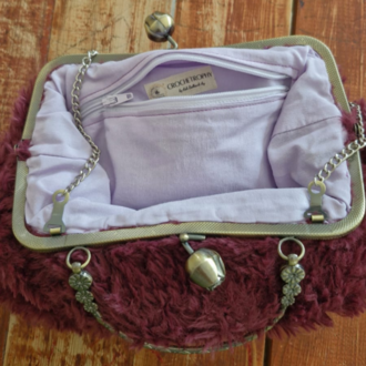 Purple Puffy Clutch Bag