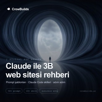 CrowBuilds — Claude ile 3B Web Sitesi Rehberi (Dijital PDF)