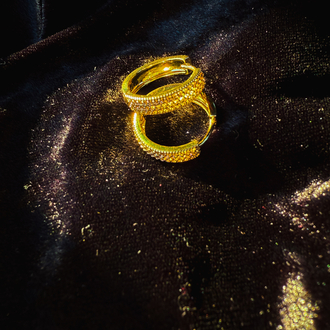 GOLD ÇELİK ZİRKON TAŞLI KÜPE