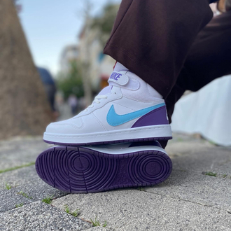 Nike Air Force 1 Mid – Beyaz / Turkuaz ve Mor Detaylı Sneakers
