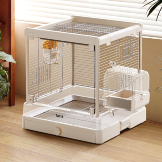 TAFIT | T50 Paslanmaz Çelik Kuş Premium Yaşam Alanı | 50 × 50 × 55 cm