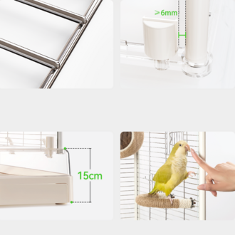 TAFIT | T50 Paslanmaz Çelik Kuş Premium Yaşam Alanı | 50 × 50 × 55 cm