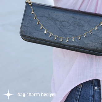 UMİ BLUE HOUR | LACİVERT RUGAN Baget East West Çanta - Bag Charm Hediyeli