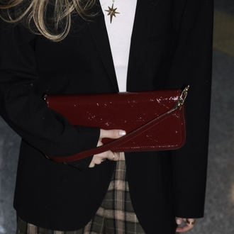UMİ AFTER MIDNIGHT | BORDO Baget East-West Çanta - Bag Charm Hediyeli