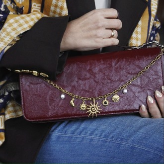 UMİ AFTER MIDNIGHT | BORDO Baget East-West Çanta - Bag Charm Hediyeli