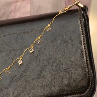 UMİ LAST CALL | KOYU KAHVE RUGAN Baget East-West Çanta - Bag Charm Hediyeli