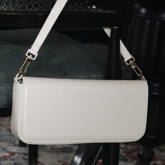 UMİ SOFT LAUNCH | EKRU Baget East-West Çanta - Bag Charm Hediyeli