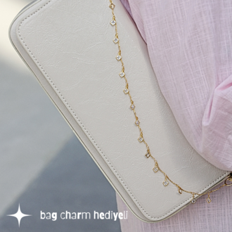 UMİ SOFT LAUNCH | EKRU Baget East-West Çanta - Bag Charm Hediyeli