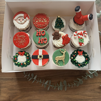 Yılbaşı cupcake kutusu