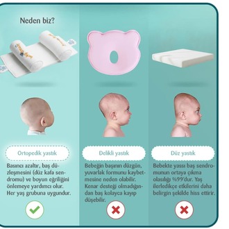 Ortopedik bebek düz kafa yastığı