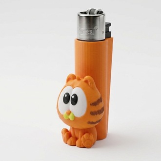 Turuncu Kedi Figürü Çakmak Kılıfı 3D Baskı