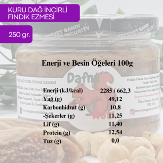 Germencik Kuru Dağ İncirli Fındık Ezmesi 250 Gr. - Meyveli Taneli Yoğun Kıvam
