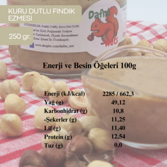 Malatya Kurusu Dutlu Fındık Ezmesi 250 Gr. (6 Adet) - Meyveli Taneli Yoğun Kıvam