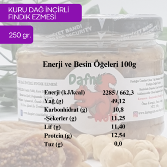 Germencik Kuru Dağ İncirli Fındık Ezmesi 250 Gr. (6 Adet) - Meyveli Taneli Yoğun Kıvam