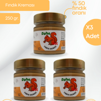 Fındık Kreması 250 Gr. (3 Adet) - Pürüzsüz Sürülebilir Yoğun Kıvam