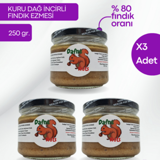 Germencik Kuru Dağ İncirli Fındık Ezmesi 250 Gr. (3 Adet) - Meyveli Taneli Yoğun Kıvam