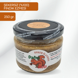 Şekersiz (%100) Fındık Ezmesi 250 Gr. (6 Adet) - Taneli Yoğun Kıvam