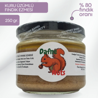 Ege Kuru Üzümlü Fındık Ezmesi 250 Gr. - Meyveli Taneli Yoğun Kıvam