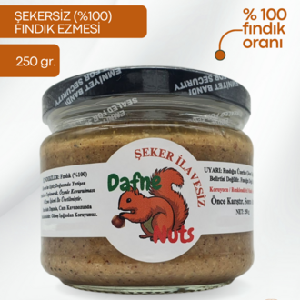 Şekersiz (%100) Fındık Ezmesi 250 Gr. - Taneli Yoğun Kıvam