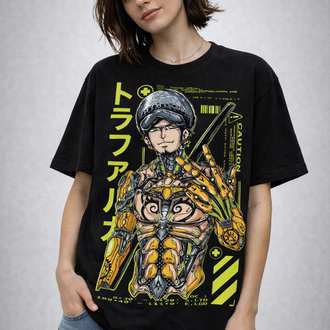 One Piece Mecha Trafalgar D. Water Law Oversize Unisex T-Shirt